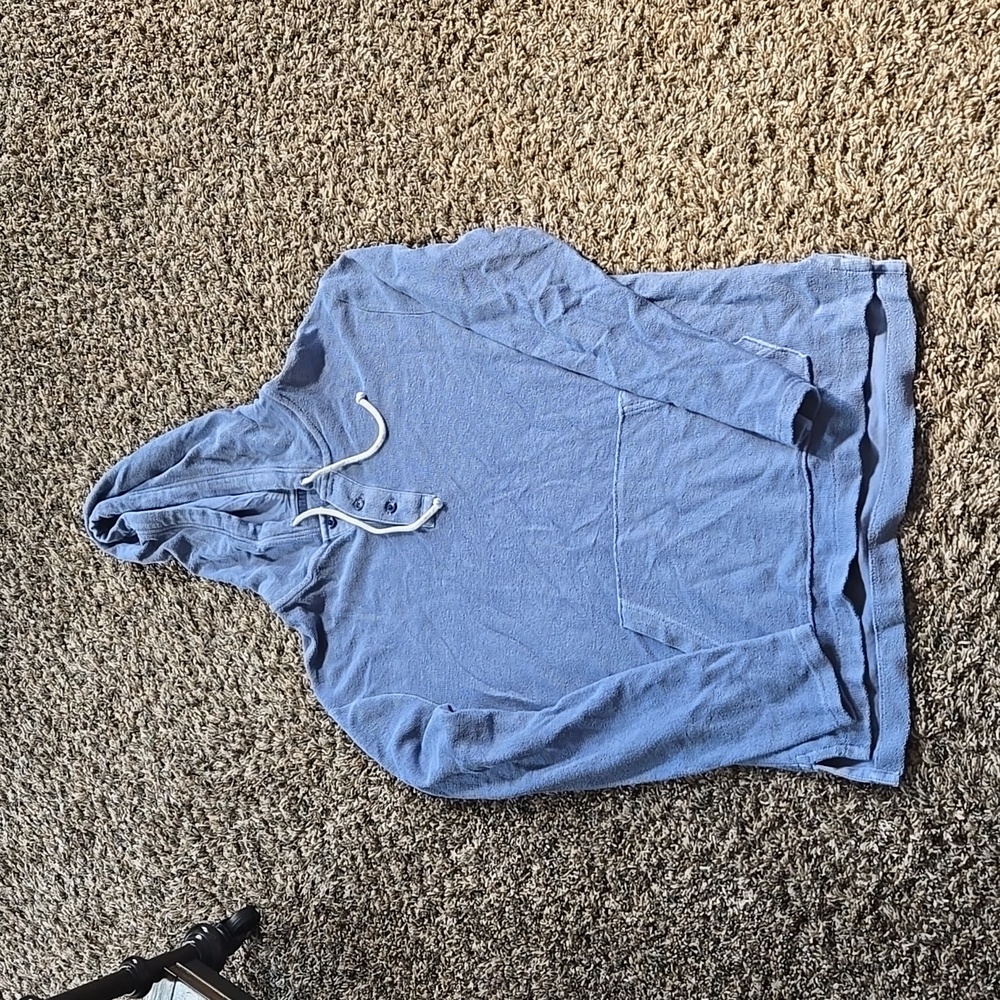 American Eagle Mens Long Sleeve Hoodie Shirt Small Blue